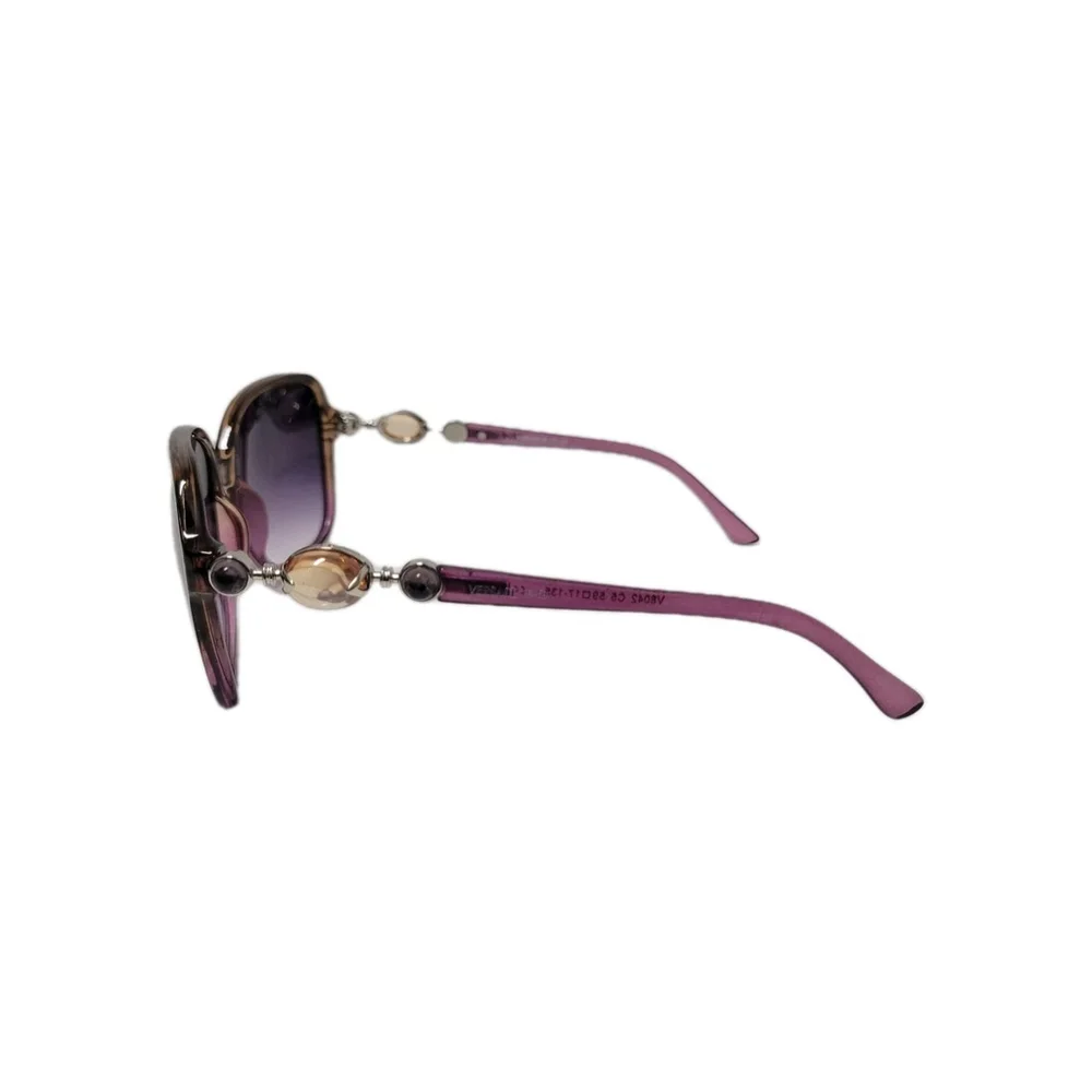 VERSACE Rhinestone Adult Unisex Sunglasses Eyewear Pink Brown Frame